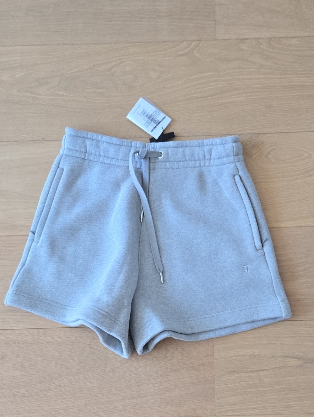 T by Alexander Wang Light Gray Fleece Athletic Shorts